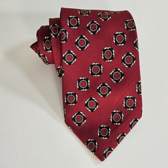 Unbranded Handmade Silk Tie France Geometric Boho Office Preppy W3.5" L59.5" - Picture 4 of 16